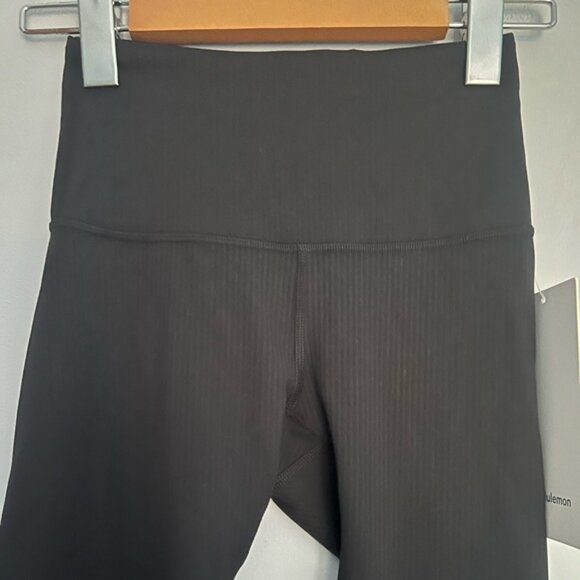 NWT Lululemon Wunder Train Ribbed High Rise Tight 25” Size 0 Black - Picture 2 of 5